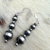 Hand Finished Sterling Pearl Dangle Earrings- 3-8mm Staggered Native Hand Strung and Finished