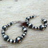 Hand Finished Sterling Pearl Post Hoops-3-8mm 24x66mm Native Hand Strung and Finished