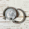 Coral Inlay Medium Hoops- Zuni