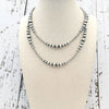 4-8mm Mixed Sterling Pearl Necklace- Native Hand Strung and Finished