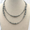 4-8mm Mixed Sterling Pearl Necklace- Native Hand Strung and Finished