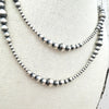 4-8mm Mixed Sterling Pearl Necklace- Native Hand Strung and Finished