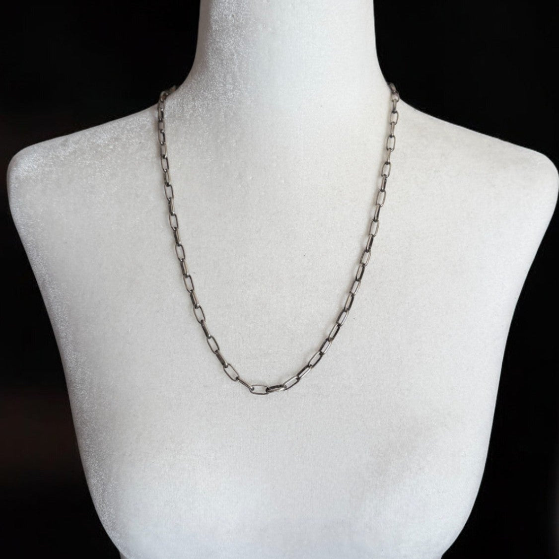 Native Handmade Chain, Sterling Silver-Paperclip Chains With Concho-Robin Tsosie