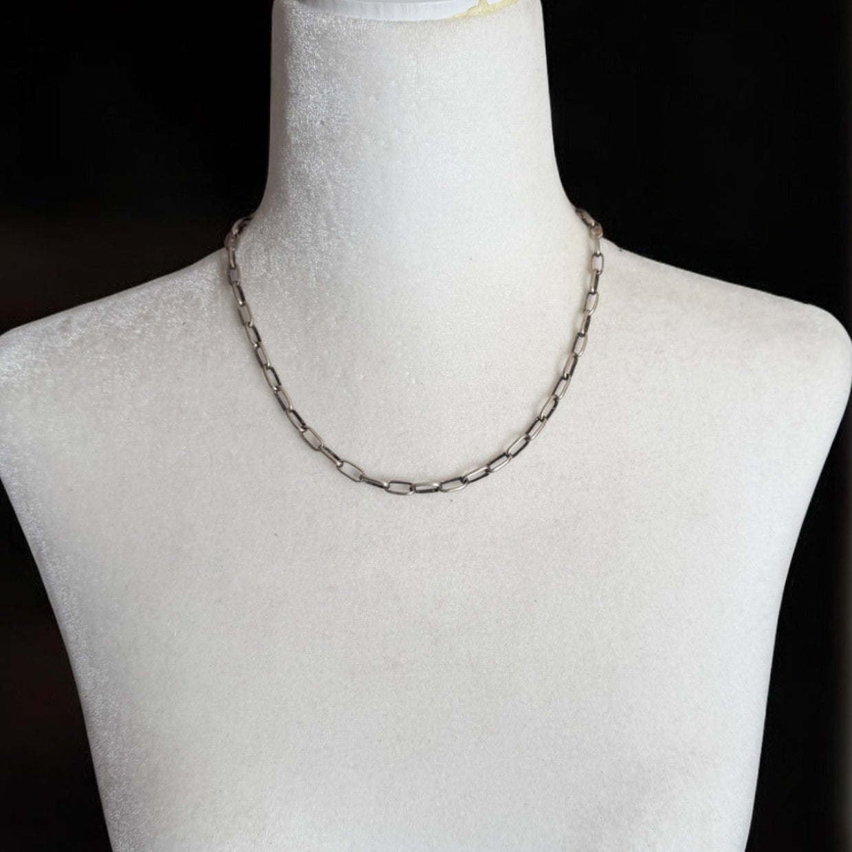 Native Handmade Chain, Sterling Silver-Paperclip Chains With Concho-Robin Tsosie