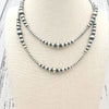 4-8mm Mixed Sterling Pearl Necklace- Native Hand Strung and Finished