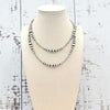 4-8mm Mixed Sterling Pearl Necklace- Native Hand Strung and Finished