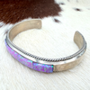Pink Fire Opal Inlay Cuff by Fran Yazzie