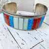 Red, White, And Blue OOAK Fire Opal Emery Lalacita Zuni Inlay Cuff