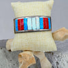Red, White, And Blue OOAK Fire Opal Emery Lalacita Zuni Inlay Cuff