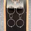 Sterling Silver Triple Hoop Turquoise Drop Earrings- Native