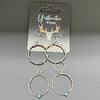 Sterling Silver Triple Hoop Turquoise Drop Earrings- Native