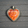 The Valentine's Day Collection-Orange Spiny Oyster Heart Pendant — by Reva Goodluck (Navajo)