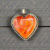 The Valentine's Day Collection-Orange Spiny Oyster Heart Pendant — by Reva Goodluck (Navajo)