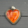 The Valentine's Day Collection-Orange Spiny Oyster Heart Pendant — by Reva Goodluck (Navajo)