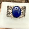 Hand-Stamped Sterling Silver Lapis Ring - Arnold Goodluck (Navajo)- 7.5