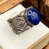 Hand-Stamped Sterling Silver Lapis Ring - Arnold Goodluck (Navajo)- 7.5