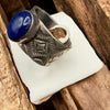 Hand-Stamped Sterling Silver Lapis Ring - Arnold Goodluck (Navajo)- 7.5