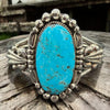 Navajo Sterling Silver Turquoise Cuff Bracelet By Emerson Delgarito