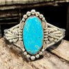 Navajo Sterling Silver Turquoise Cuff Bracelet By Emerson Delgarito