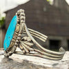 Navajo Sterling Silver Turquoise Cuff Bracelet By Emerson Delgarito