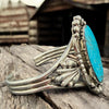 Navajo Sterling Silver Turquoise Cuff Bracelet By Emerson Delgarito