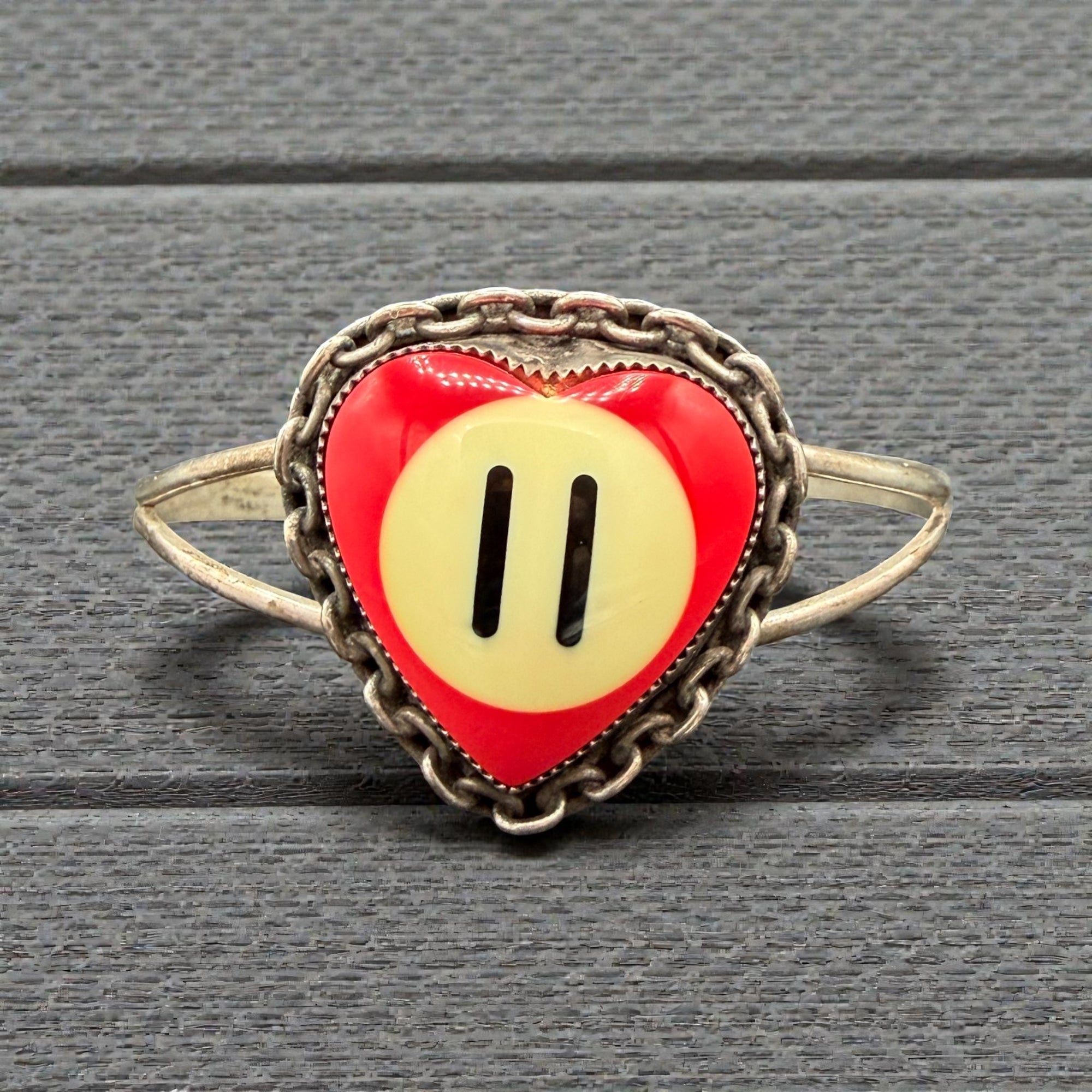 The Valentine's Day Collection-Heart Shaped #11 Cuff- Sage Silver (RARE)