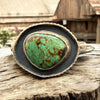 Vintage Native Dark Green Webbed Sterling & Turquoise Cuff