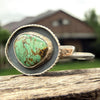 Vintage Native Dark Green Webbed Sterling & Turquoise Cuff
