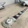 Antique Hand-Stamped Sterling Silver Concho Belt – Approx. 1890–1920 | 35–37"