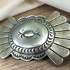 Antique Hand-Stamped Sterling Silver Concho Belt – Approx. 1890–1920 | 35–37"