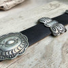 Antique Hand-Stamped Sterling Silver Concho Belt – Approx. 1890–1920 | 35–37"