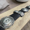 Antique Hand-Stamped Sterling Silver Concho Belt – Approx. 1890–1920 | 35–37"