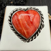 The Valentine's Day Collection- Red Spiny Oyster Heart Ring – Adjustable By Reeva Goodluck