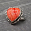 The Valentine's Day Collection- Red Spiny Oyster Heart Ring – Adjustable By Reeva Goodluck