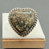 The Valentine's Day Collection- Sterling Silver New Lander Turquoise Heart Ring — by Robin Tsosie (Navajo)