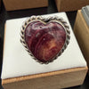 The Valentine's Day Collection- Purple Spiny Oyster Heart Ring – Adjustable By Reeva Goodluck