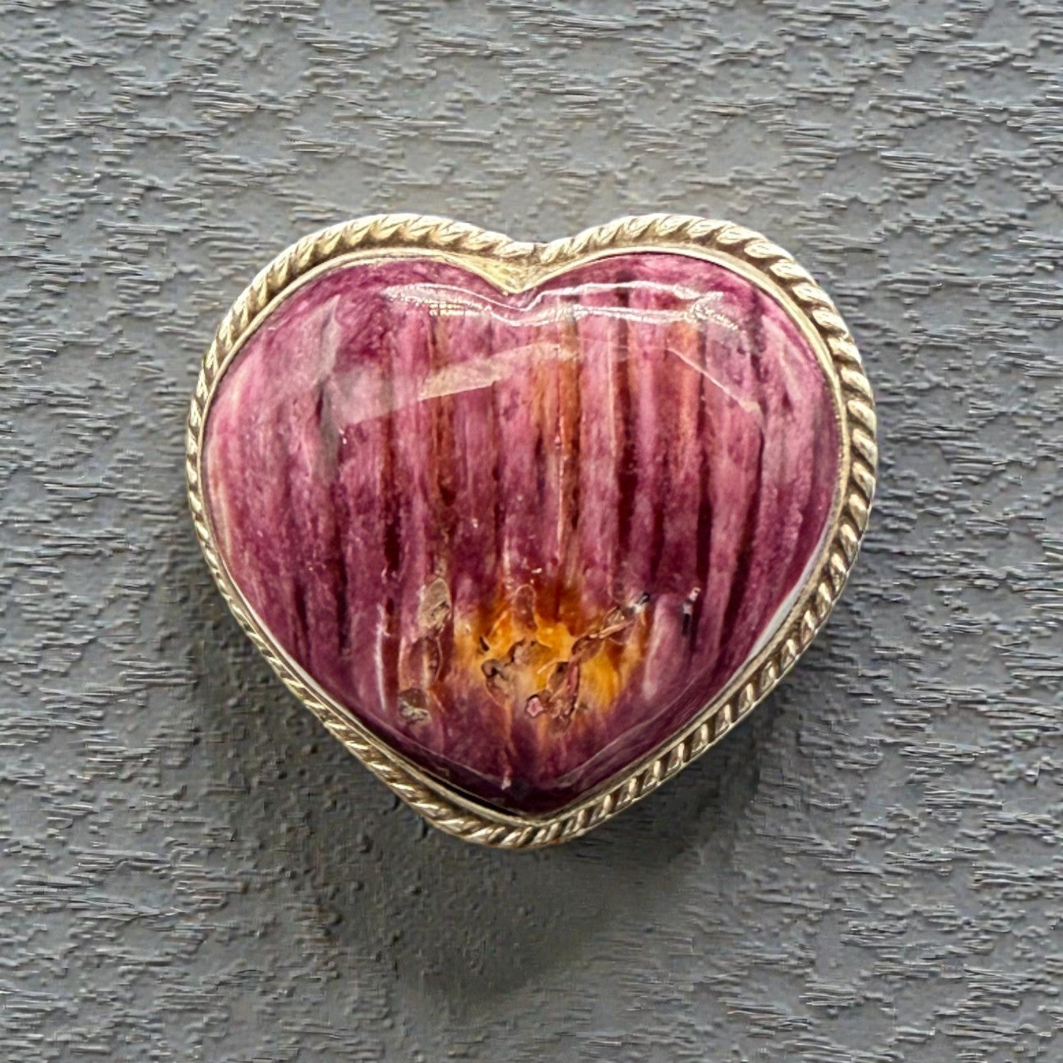 The Valentine's Day Collection-Purple Spiny Adjustable Heart Ring- Pauline Nelson
