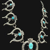 **COLLECTION PIECE**Navajo Tufa Cast Squash Blossom Necklace & Earrings Set – Heavy Sterling & Turquoise By Lindberg Billah & Eva Cayatineto