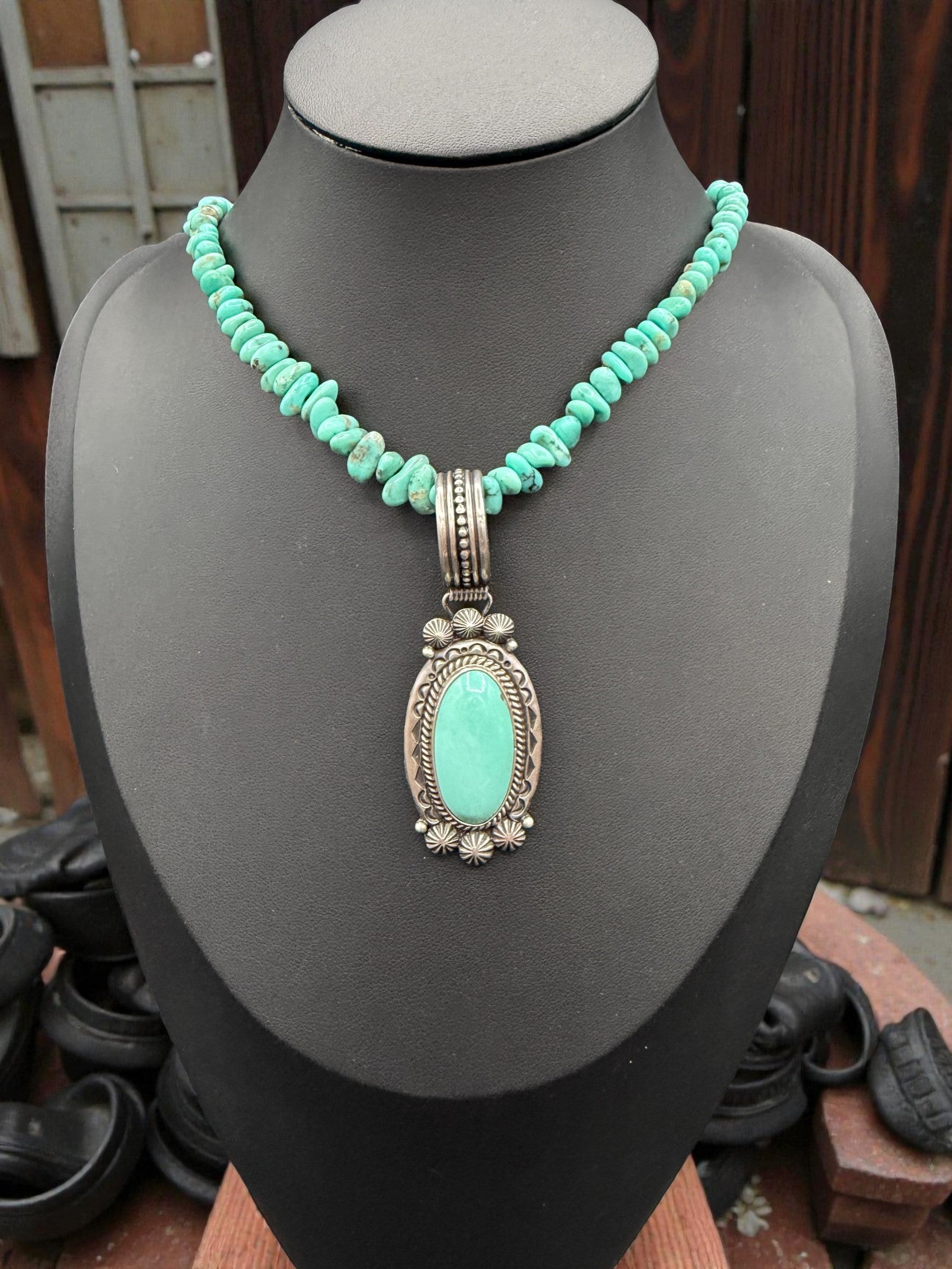 Turquoise Nugget Necklace – Michael & Rosita Calladitto  Navajo · Sterling Silver · Turquoise