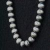 Sterling Silver Handmade Navajo Pearl Necklace- 16" 7mm Round Pearls Dorinda Mariano (Navajo)