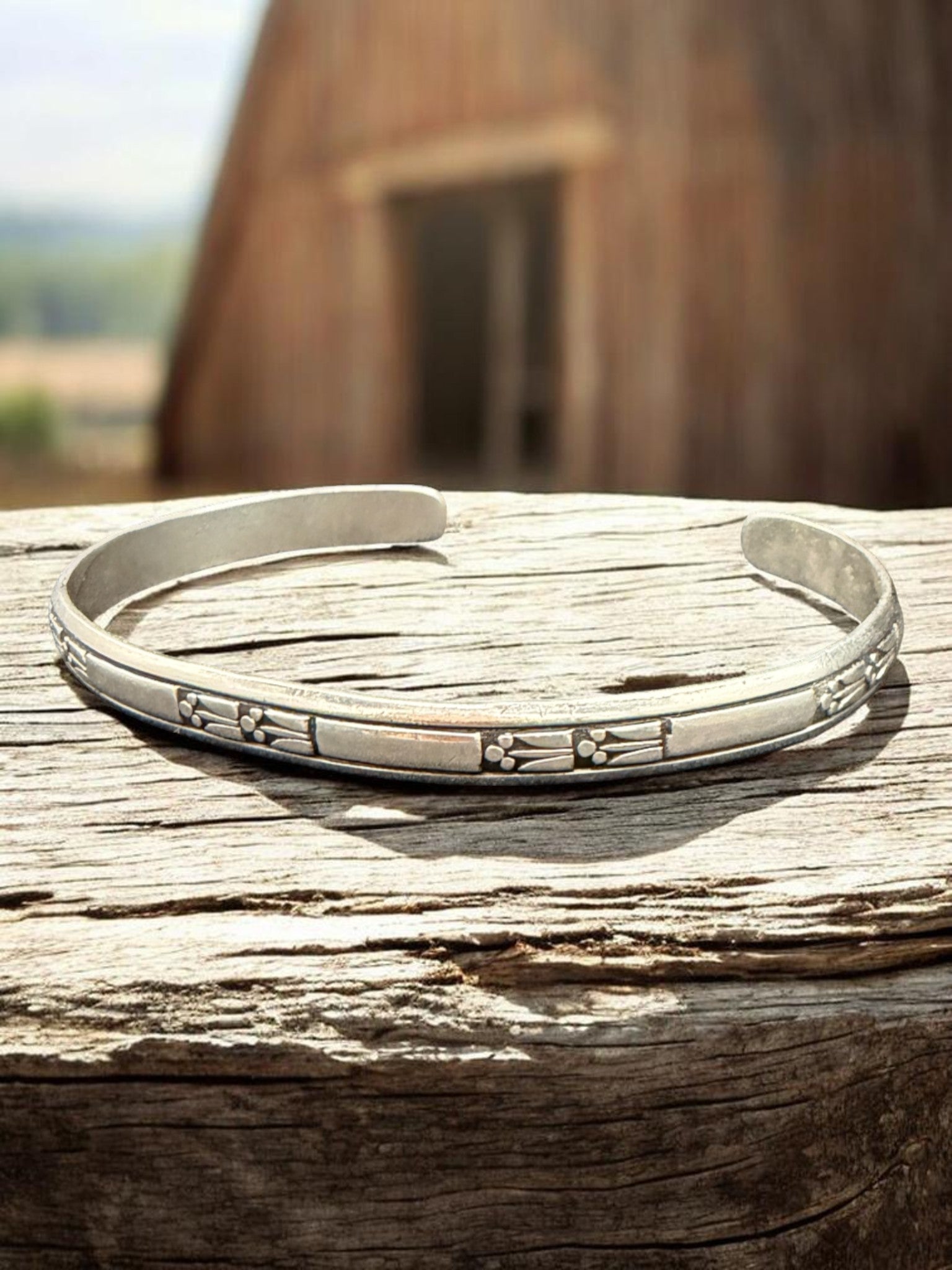 Vintage Ed Levin Sterling Silver Floral Dainty Cuff