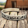 Vintage Sterling Silver Brushed Finish Kokopelli Overlay Cuff Bracelet