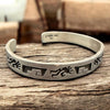 Vintage Sterling Silver Brushed Finish Kokopelli Overlay Cuff Bracelet