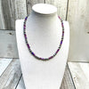 Purple Sea Sediment Jasper & Sterling Desert Pearl Necklace 16.5"