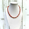 AAA Grade Orange Spiny Rondells & Sterling Desert Pearls 16"+2"