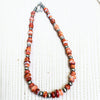 AAA Grade Orange Spiny Rondells & Sterling Desert Pearls 16"+2"