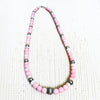 Pink Conch Shell & 6-8 Sterling Pearl 20.5"