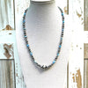 Golden Hills & Sterling Pearl Statement Necklace- 19"