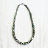 Hubi Turquoise & Sterling Pearl, Torpedo, and Saucer Necklace 18.5"