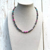 Cotton Candy & Sterling Pearl Necklace 15.5"